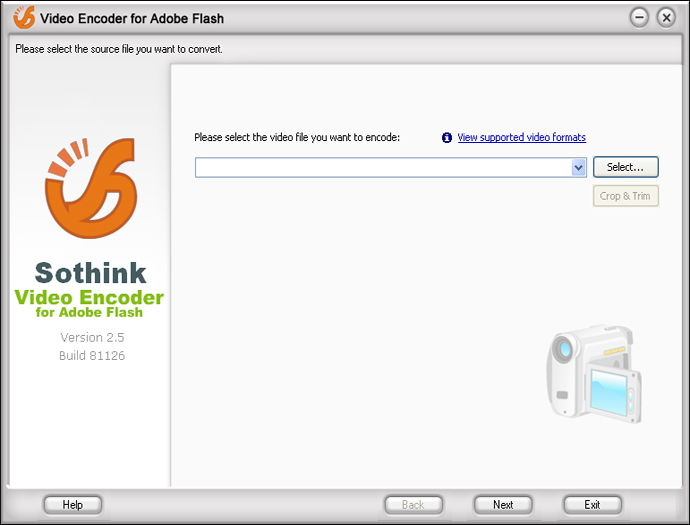 Sothink Video Encoder for Adobe Flash User Interface