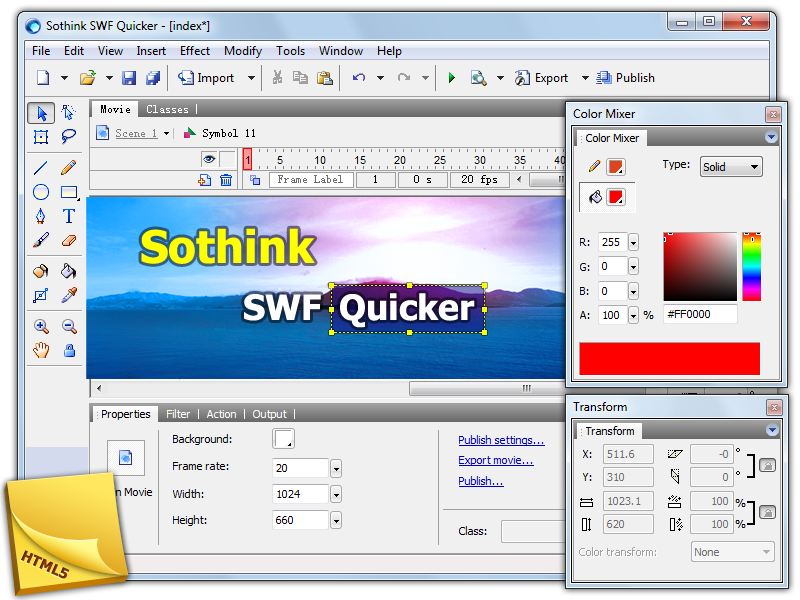 Sothink SWF Quicker screen shot