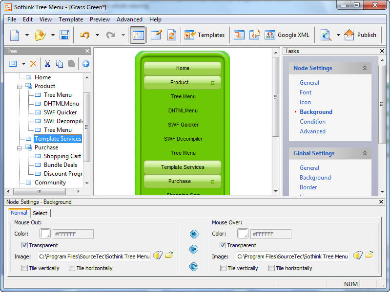 JavaScript tree menu and navigation tree menu maker with 50+ free tree templates