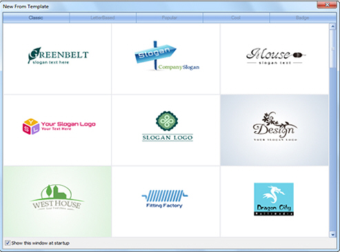 select template to create png logo