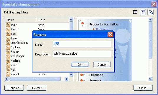 Rename Template Window