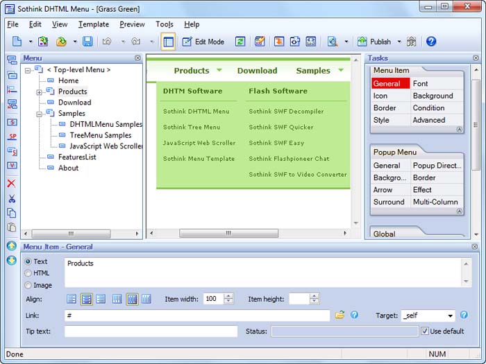 DHTML Menu  Interface