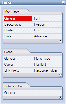 flash popup menu tasks