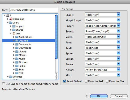 Export Resources from SWF