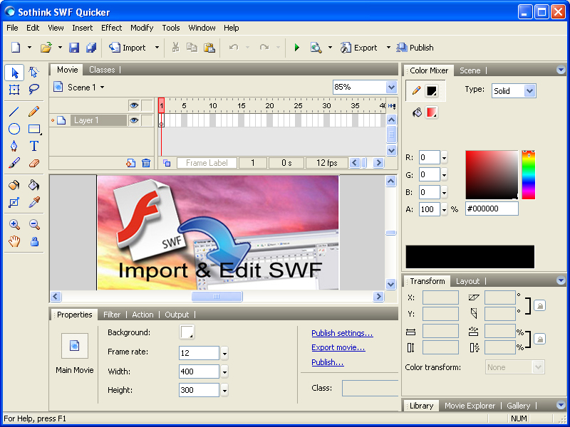 Flash Editor, SWF Editor, Flash Maker, Easy Flash Software to Make Flash.