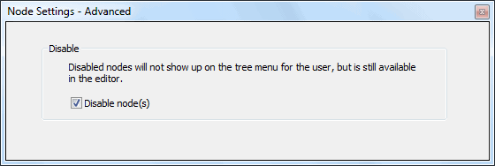 Tree Menu Settings