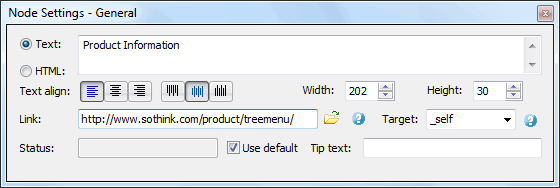 JavaScript Tree Menu - Property Panel 