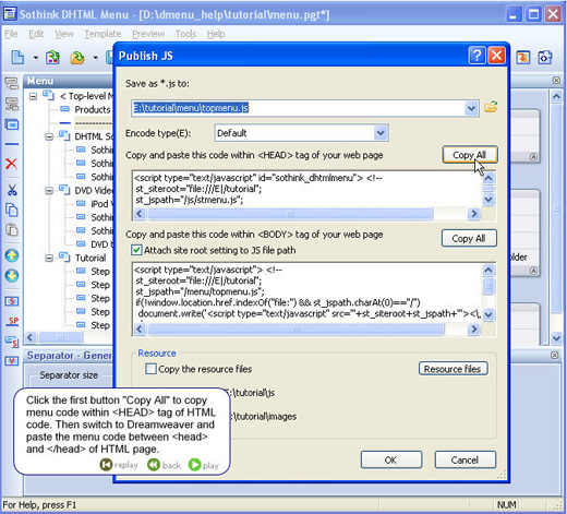 DHTML Menu - Copy Code