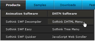 multi-column list menu