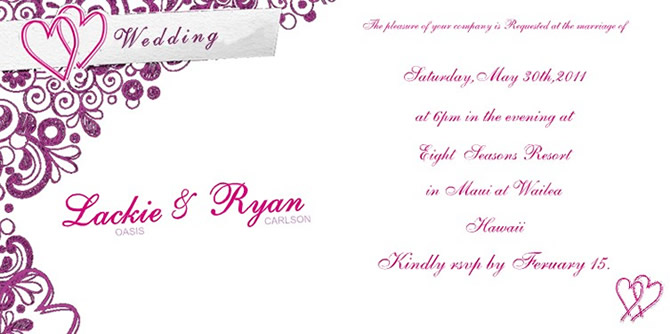 wedding invitation templates - lace & heart