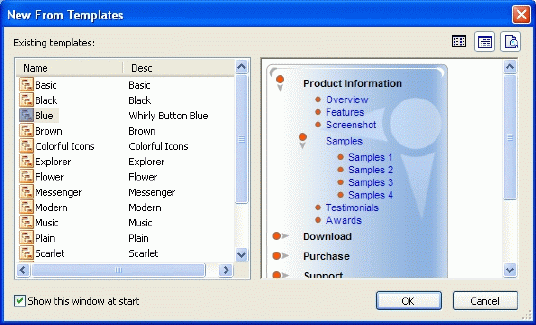 New From Templates Window 